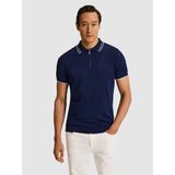 Cacharel Erkek Lacivert Slim Fit Fermuarlı Polo Yaka Triko T-Shirt 50328360-VR033