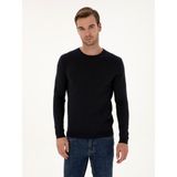 Cacharel Erkek Lacivert Slim Fit Kaşmir İpek Karışımlı Bisiklet Yaka Triko Kazak 50316307-VR033