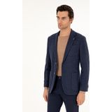 Cacharel Erkek Lacivert Slim Fit Kaşmir Karışımlı Ceket 50290525-VR033 - 6 Drop - 46