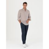 Cacharel Erkek Lacivert Slim Fit Keten Karışımlı Pantolon 50265205-VR033 - 58
