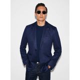 Cacharel Erkek Lacivert Slim Fit Mikro Desen Mono Yaka Keten Karışımlı Ceket 50324557-VR033 - 52 - 6 Drop
