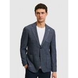 Cacharel Erkek Lacivert Slim Fit Mikro Desen Mono Yaka Spor Ceket 50319084-VR033 - 6 Drop - 48