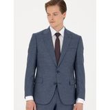 Cacharel Erkek Lacivert Slim Fit Mikro Desenli Kırlangıç Yaka Takım Elbise 50277979-VR033 - 4 Drop