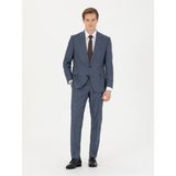 Cacharel Erkek Lacivert Slim Fit Mikro Desenli Kırlangıç Yaka Takım Elbise 50277979-VR033 - 6 Drop - 52