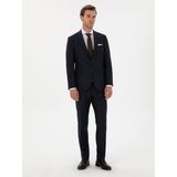 Cacharel Erkek Lacivert Slim Fit Mikro Desenli Mono Yaka Yün Karışımlı Takım Elbise 50311134-VR033 - 6 Drop