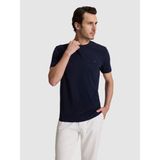 Cacharel Erkek Lacivert Slim Fit Pamuk Karışımlı Bisiklet Yaka Basic T-Shirt 50324355-VR033 - 2XL