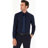 Cacharel Erkek Lacivert Slim Fit Pamuk Karışımlı Gömlek 50284433-VR033 - 42