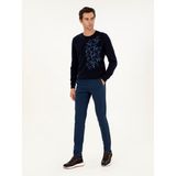 Cacharel Erkek Lacivert Slim Fit Pamuk Karışımlı Kanvas Pantolon 50292446-VR033 - 32 - 31