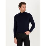 Cacharel Erkek Lacivert Slim Fit Pamuk Karışımlı Yarım Balıkçı Basic Triko Kazak 50257392-VR033