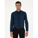 Cacharel Erkek Lacivert Slim Fit Pamuk Klasik Gömlek 50285570-VR033 - 41