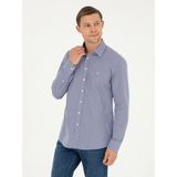 Cacharel Erkek Lacivert Slim Fit Pamuklu Çizgili Gömlek 50291357-VR033 - 41
