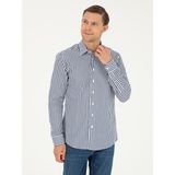 Cacharel Erkek Lacivert Slim Fit Pamuklu Çizgili Gömlek 50291360-VR033 - 41