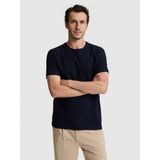 Cacharel Erkek Lacivert Slim Fit Saf Pamuk Ince Fitilli Bisiklet Yaka T-Shirt 50328374-VR033
