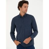 Cacharel Erkek Lacivert Slim Fit Uzun Kollu Gömlek 50279988-VR033 - XL