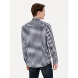 Cacharel Erkek Lacivert Slim Fit Uzun Kollu Kareli Gömlek 50276942-VR033