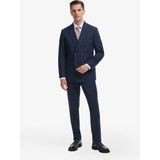 Cacharel Erkek Lacivert Slim Fit Yün Ipek Karışımlı Kırlangıç Yaka Kruvaze Takım Elbise 50319130-VR033 - 6 Drop - 48