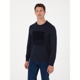 Cacharel Erkek Lacivert Slim Fit Yün Karışımlı Bisiklet Yaka Triko Kazak 50311853-VR033