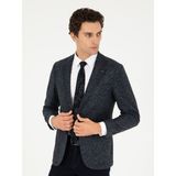 Cacharel Erkek Lacivert Slim Fit Yün Karışımlı Flanel Ceket 50290527-VR033 - 6 Drop