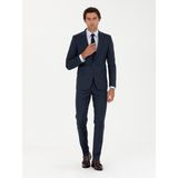 Cacharel Erkek Lacivert Slim Fit Yün Karışımlı Kırlangıç Yaka Çizgili Takım Elbise 50272588-VR033 - 6 Drop
