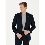 Cacharel Erkek Lacivert Slim Fit Yün Karışımlı Klasik Ceket 50273666-VR033 - 6 Drop