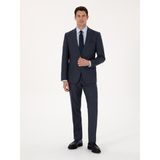 Cacharel Erkek Lacivert Slim Fit Yün Karışımlı Mikro Desen Kırlangıç Yaka Takım Elbise 50325470-VR033 - 6 Drop - 48