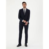 Cacharel Erkek Lacivert Slim Fit Yün Karışımlı Mikro Desenli Takım Elbise 50288315-VR033 - 4 Drop - 54