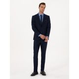 Cacharel Erkek Lacivert Slim Fit Yün Karışımlı Mikro Desenli Takım Elbise 50318023-VR033 - 48 - 6 Drop