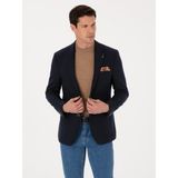 Cacharel Erkek Lacivert Slim Fit Yün Karışımlı Spor Ceket 50270156-VR033 - 4 Drop - 48