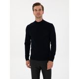 Cacharel Erkek Lacivert Slim Fit Yün Karışımlı Yarım Balıkçı Basic Triko Kazak 50315296-VR033