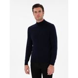 Cacharel Erkek Lacivert Slim Fit Yün Karışımlı Yarım Balıkçı Yaka Basic Triko Kazak 50293281-VR033