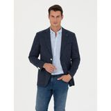 Cacharel Erkek Lacivert Slim Fit Yün Keten Karışımlı Ceket 50265209-VR033 - 6 Drop