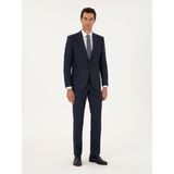 Cacharel Erkek Lacivert Slim Fit Yün Keten Karışımlı Mikro Desenli Takım Elbise 50296395-VR033 - 52 - 6 Drop