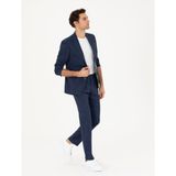 Cacharel Erkek Lacivert Slim Fit Yün Keten Karışımlı Takım Elbise 50284845-VR033 - 6 Drop
