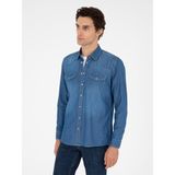 Cacharel Erkek Mavi Regular Fit Jean Gömlek 50289346-VR036 - S