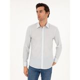 Cacharel Erkek Mavi Slim Fit Çizgili Yün Gömlek 50291363-VR036 - 41