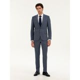 Cacharel Erkek Mavi Slim Fit Ekose Takım Elbise 50287888-VR036 - 48 - 6 Drop