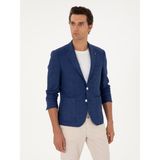 Cacharel Erkek Mavi Slim Fit Keten Karışımlı Ceket 50264777-VR028 - İndigo - 4 Drop - 52
