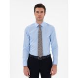 Cacharel Erkek Mavi Slim Fit Klasik Yaka Basic Gömlek 50304037-VR036 - 38