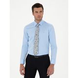 Cacharel Erkek Mavi Slim Fit Pamuk Klasik Gömlek 50285570-VR036 - 39