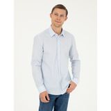 Cacharel Erkek Mavi Slim Fit Pamuklu Çizgili Gömlek 50291352-VR036 - 41