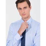 Cacharel Erkek Mavi Slim Fit Uzun Kollu Basic Gömlek 50268503-VR036 - 38