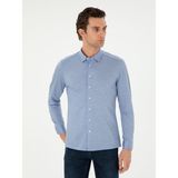 Cacharel Erkek Mavi Slim Fit Uzun Kollu Gömlek 50291362-VR036