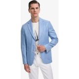 Cacharel Erkek Mavi Slim Fit Yün Keten Karışımlı Mikro Desen Mono Yaka Ceket 50319429-VR036 - 6 Drop - 52