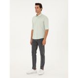Cacharel Erkek Mint Slim Fit Pamuk Karışımlı Gofreli Gömlek 50284423-VR237 - Mint Yeşili - 39