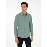 Cacharel Erkek Mint Slim Fit Uzun Kollu Gömlek 50284433-VR237 - Mint Yeşili