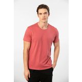 Cacharel Erkek Modal Pamuk Bisiklet Yaka Kısa Kollu T-shirt-mercan 2169