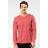 Cacharel Erkek Modal Pamuk Bisiklet Yaka T-shirt 2242/Mercan