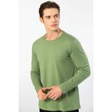 Cacharel Erkek Modal Pamuk Bisiklet Yaka T-shirt 2242/Yeşil - 2XL