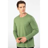 Cacharel Erkek Modal Pamuk Bisiklet Yaka T-shirt 2242/Yeşil