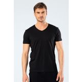 Cacharel Erkek Modal Pamuk V Yaka Kısa Kollu T-shirt/siyah 2170